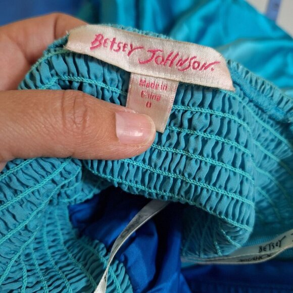 Betsey Johnson Womens Teal & Blue Ombre Silk Halter Maxi Dress Size‎ 0 Mermaid - Picture 2 of 16